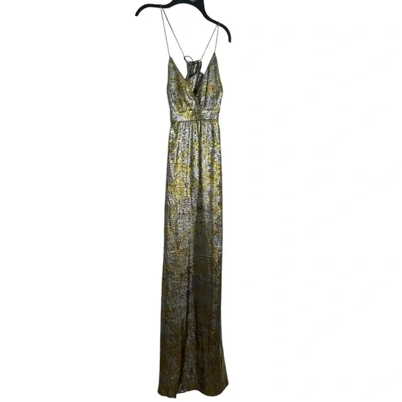 BA&SH Franckie Mixed Metallic Open Back Maxi Dress - Picture 3 of 11